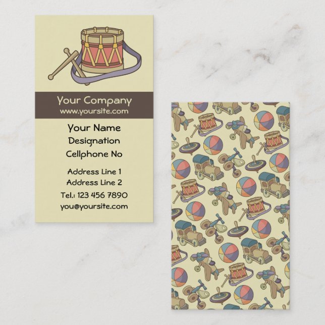 Cartão De Visita Tambor de brinquedo (Frente/Verso)