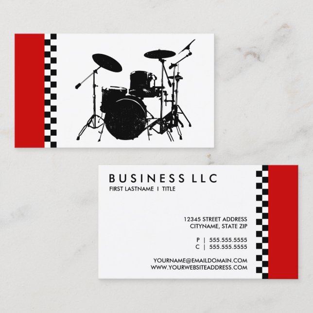 Cartão De Visita tambores controlados. (Frente/Verso)