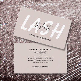 Cartão De Visita Tan de estilista de lash moderno