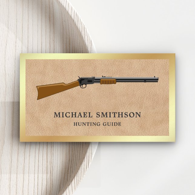 Cartão De Visita Tan Leather Shotgun Gun Compra Gunsmith (Criador carregado)