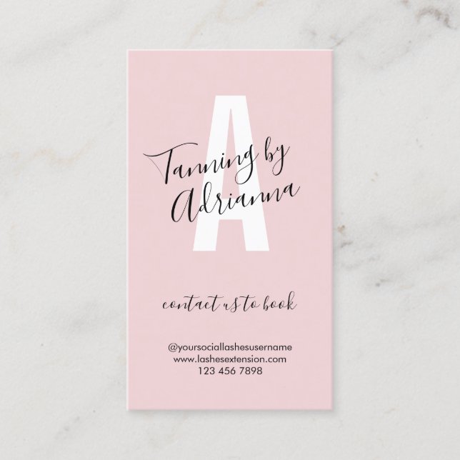 Cartão De Visita Tanning rosa pálido depois da assistência (Frente)