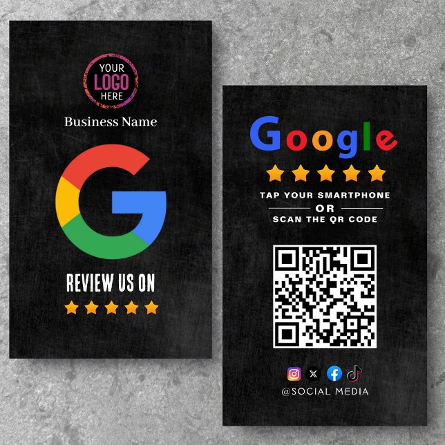 Cartão De Visita Tap to Review Google Review QR Code Google Ratings (Criador carregado)