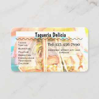 Cartão De Visita taqueria / restaurant editable card 