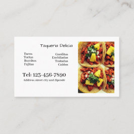 Cartão De Visita taqueria / restaurant editable card 