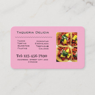 Cartão De Visita taqueria / restaurant editable card 