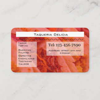 Cartão De Visita taqueria / restaurant editable card 