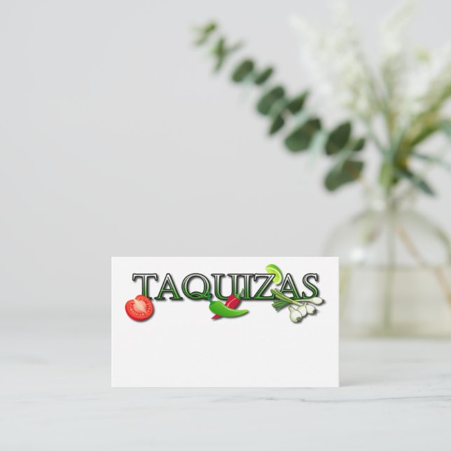 cartão de visita taquizas (Em pé/Frente)