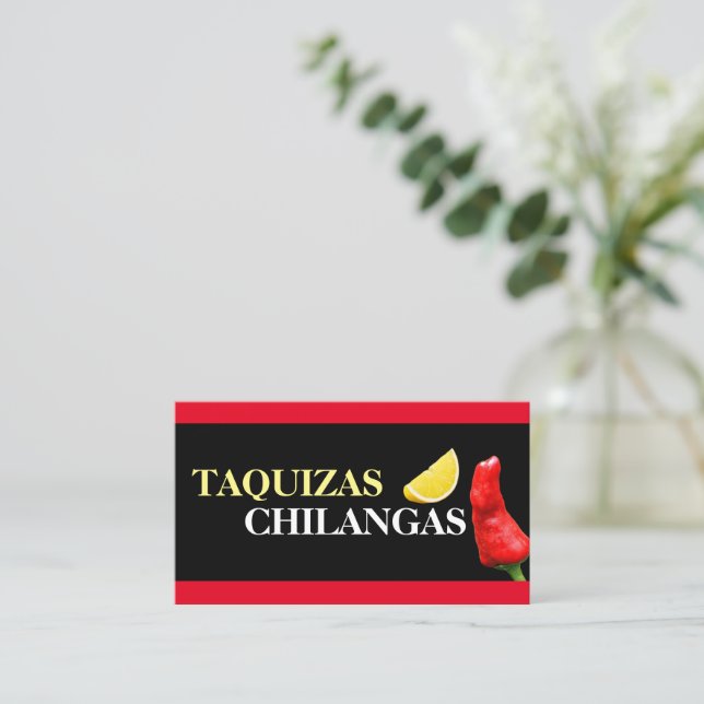 Cartão De Visita Taquizas chilangas (Em pé/Frente)