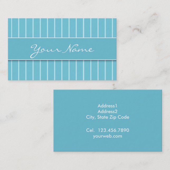 Cartão De Visita Tarjeta de Presentación - Líneas Azules (Frente/Verso)