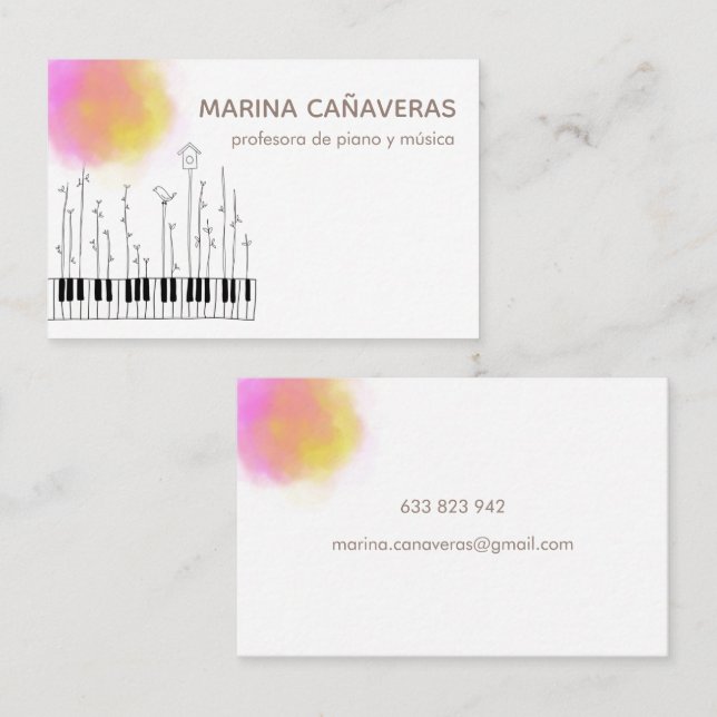 Cartão De Visita Tarjeta de visita música (Frente/Verso)