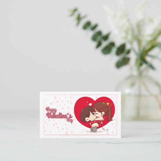 Cartão De Visita Tarjeta San Valentín  (Em pé/Frente)