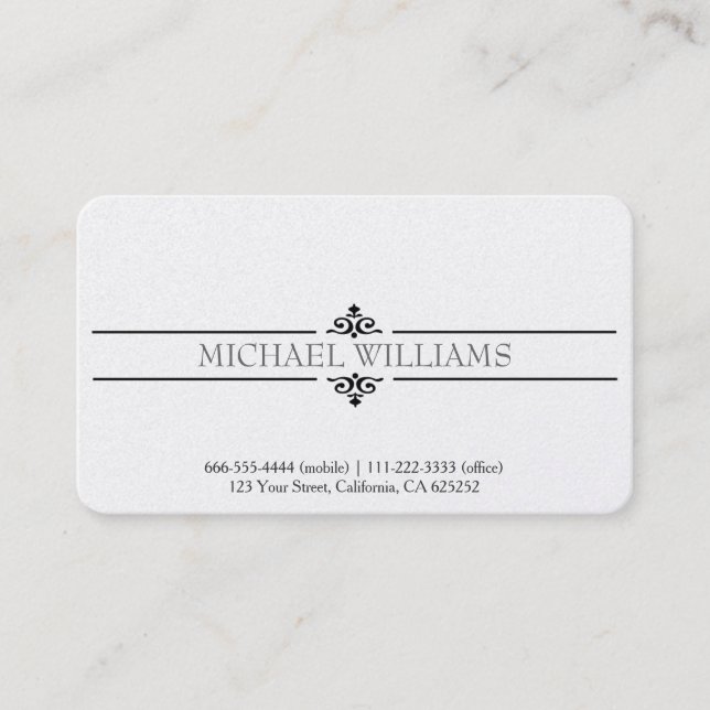 CARTÃO DE VISITA TARJETA VINTAGE CLASICA ELEGANTE CABALLERO (Frente)