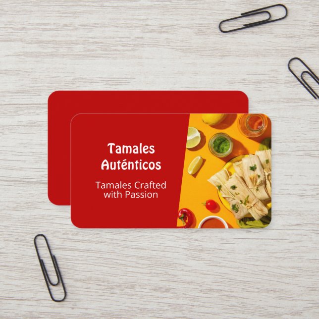 Cartão De Visita Tarjetas de Negocio Tamales (Frente/Verso In Situ)
