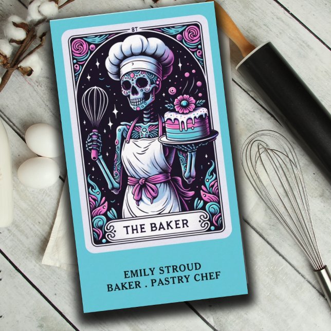 Cartão De Visita Tarot Baker Pastelaria Chef Caterer (Criador carregado)