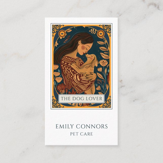 Cartão De Visita Tarot Dog Lover In Home Pet Sitting (Frente)