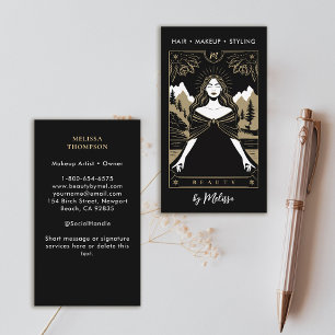 Cartão De Visita Tarot Montes Deusa Dourada Elegante Moderna