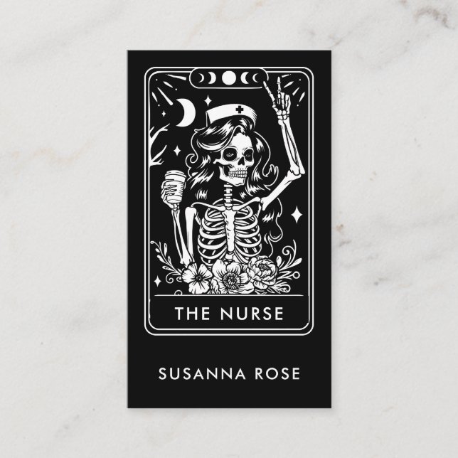 Cartão De Visita Tarot Nurse Black (Frente)