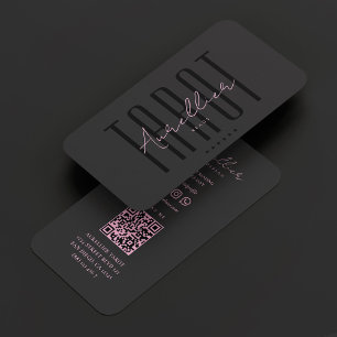 Cartão De Visita Tarot Reader Astrologista Preto-Psicólogo