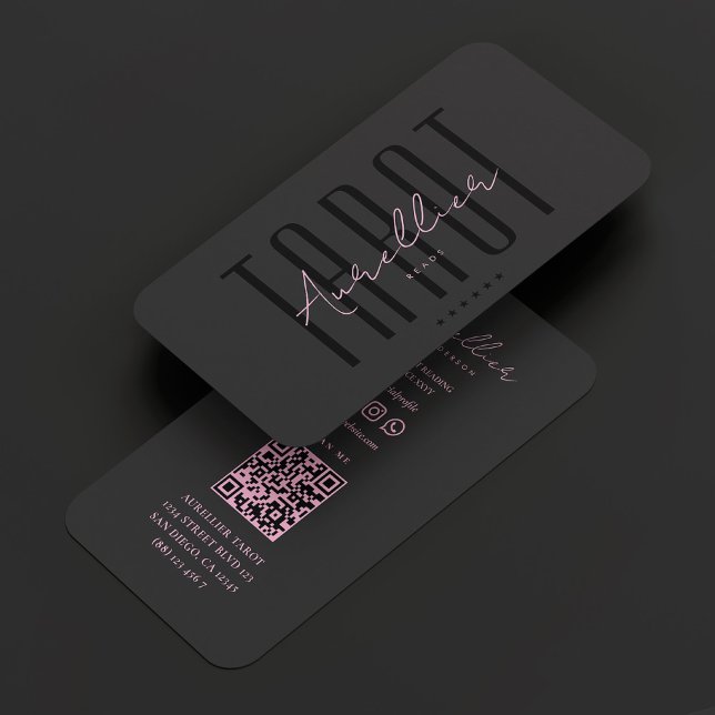 Cartão De Visita Tarot Reader Astrologista Preto-Psicólogo (Criador carregado)