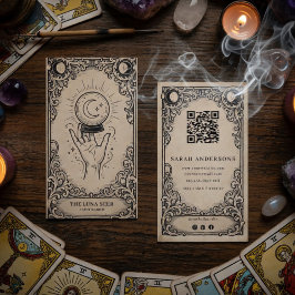 Cartão De Visita Tarot Reader | Vintage Celestial Mystic Fortune 
