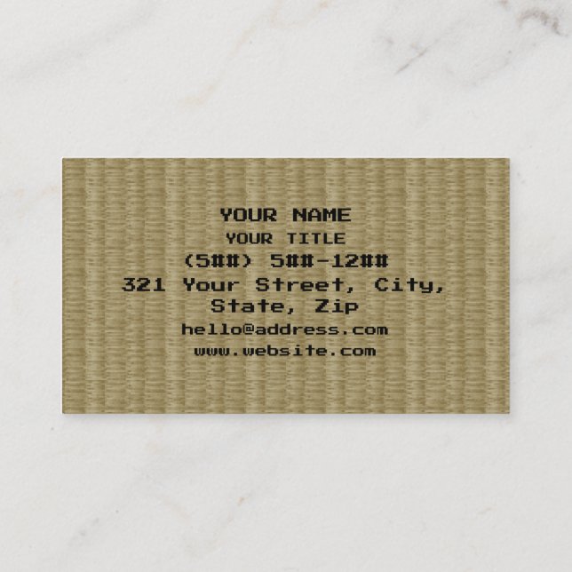 Cartão De Visita Tatami de 畳 com 8 bits (Verso)