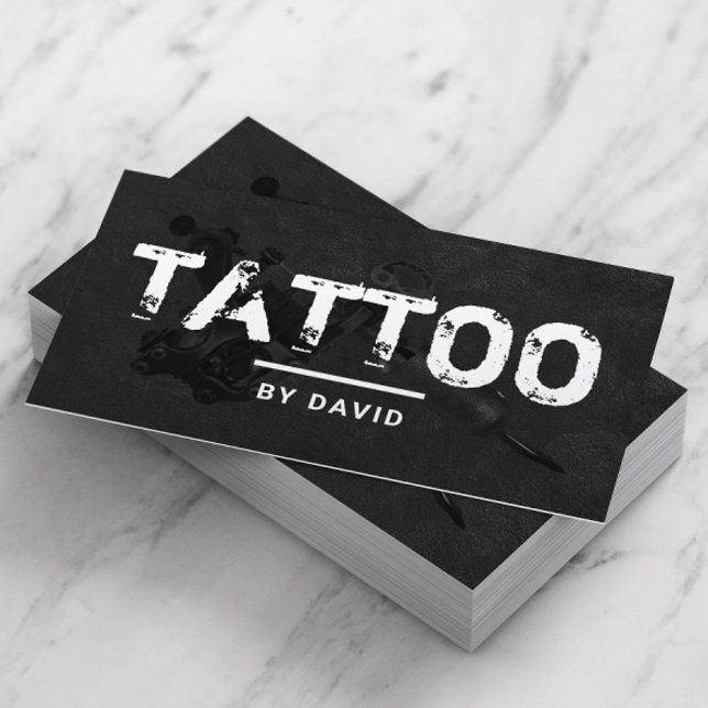 Cartão De Visita Tattoo Compra Tattoo Gun Grunge Typografia (Criador carregado)