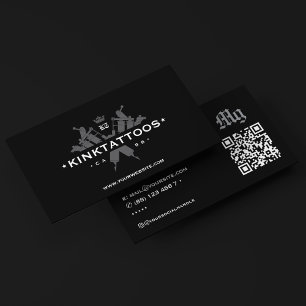 Cartão De Visita Tatuador Tatuador Artista Coroa Cinza Negra