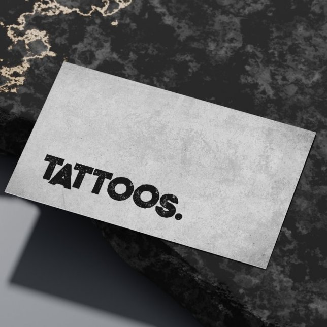 Cartão De Visita Tatuador Tatuador Simples Concreto Moderno (Criador carregado)
