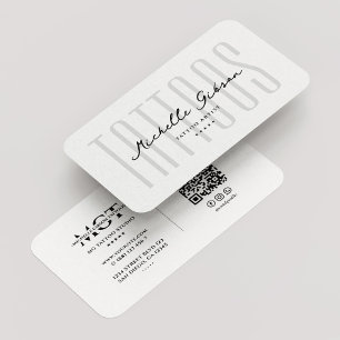Cartão De Visita Tatuador Tatuador Tatuador Tatuagens Mínimas Branc