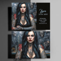 Tatuadora De rosas vermelhas E Skulls