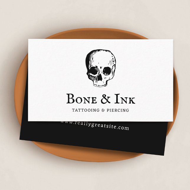 Cartão De Visita Tatuagem Artista Caveira (Criador carregado)