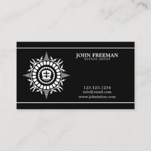 Cartão De Visita Tatuagem Compra Simples Tatuador de Grunge Preto