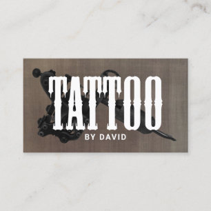 Cartão De Visita Tatuagem Compra Tatuagem Gun Gothic Typography Vin
