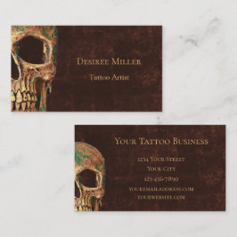 Cartão De Visita Tatuagem de fundo de textura castanha-marrom-gótic