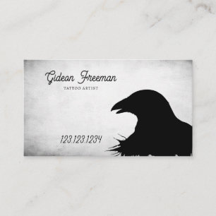 Cartão De Visita Tatuagem de Silhueta na moda Preta e Branco