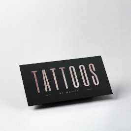 Cartão De Visita Tatuagens Brilho Dourado Rosa