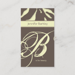 Cartão De Visita Taupe animal de Ylw do salão de beleza da zebra do