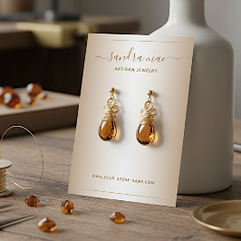 Cartão De Visita Taupe Beige Brown Ombre Jewelry Placa