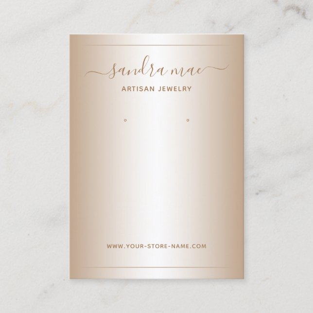 Cartão De Visita Taupe Beige Brown Ombre Jewelry Placa (Frente)