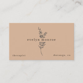 Cartão De Visita Taupe Botanical Simple Modern