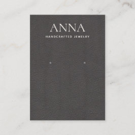 Cartão De Visita Taupe Brown Leather Earring Display