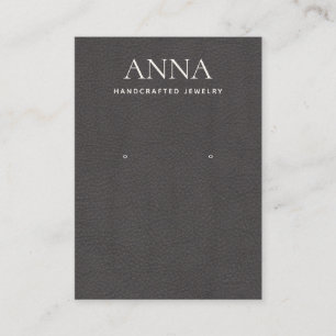 Cartão De Visita Taupe Brown Leather Earring Display