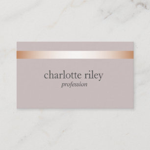 Cartão De Visita Taupe  Rosa Dourado Na moda moderno