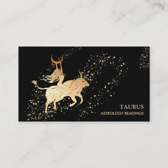 Cartão De Visita *~* TAURUS :  Zodiac Astrologia Lê Touro Lua (Frente)