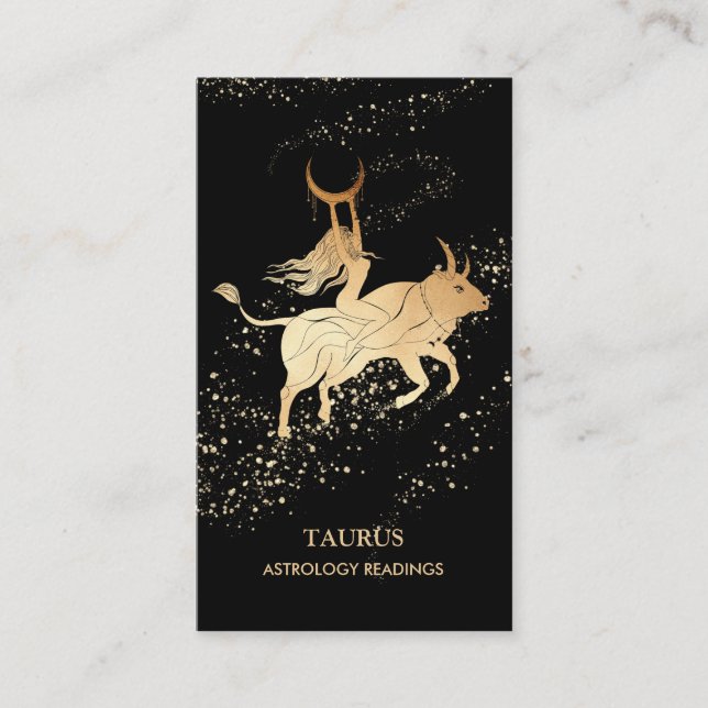 Cartão De Visita *~* TAURUS Zodiac Astrologia Lê Touro Lua (Frente)