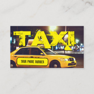 Cartão De Visita Táxi amarelo Luzes da cidade motorista de táxi tax