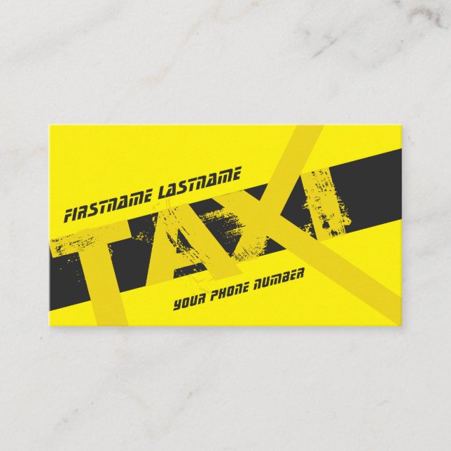 Cartão De Visita TAXI amarelo para taxista profissional (Frente)
