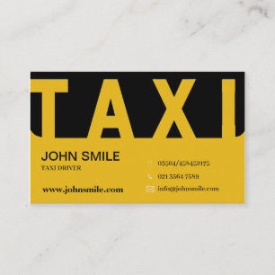 Cartão De Visita Taxi Amarelo Taxista moderno