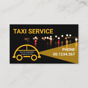 Cartão De Visita Taxi Artista Carro Noite Semáforo Noturno Motoris