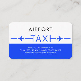 Cartão De Visita Táxi Azul Pista de Avião